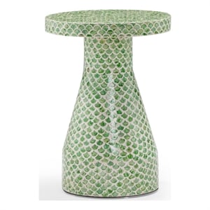 Pemberley Row Green Shell Side Table Square Hand-Inlaid 18&quotx18&quotx25&quot Assembled