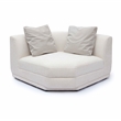 Pemberly Row Transitional Cream Chenille Modular Wedge Corner Chair