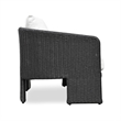 Pemberly Row Contemporary Black Rattan Performance Fabric Outdoor Sofa