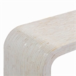 Pemberly Row Contemporary Accent Cream Capiz Shell Console Table