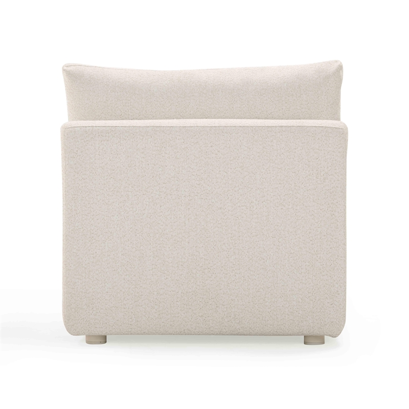 Pemberly Row Contemporary Cream Modular Outdoor Armless Chair