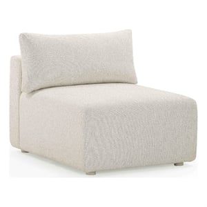 Pemberly Row Contemporary Cream Modular Outdoor Armless Chair