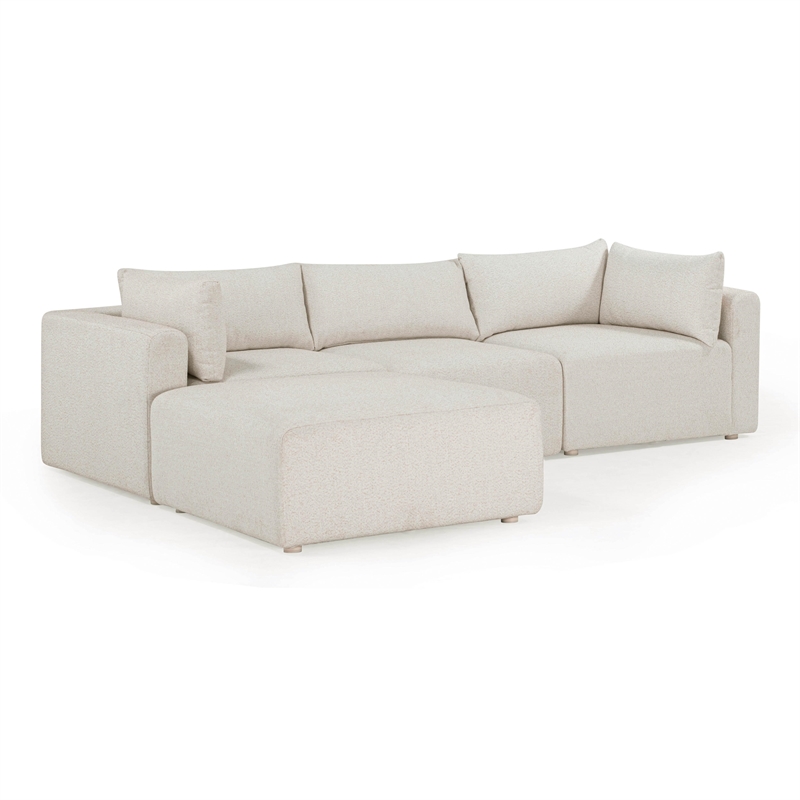 Pemberly Row Contemporary Accent Cream Outdoor Modular Sectional