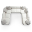 Pemberly Row Contemporary Cream Chenille Modular Large U-Sectional