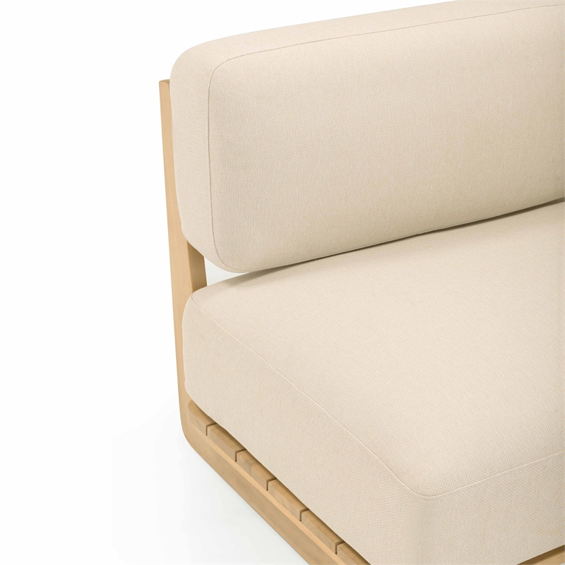 Pemberly Row Contemporary Cream Outdoor Upholstered Lounge Sofa