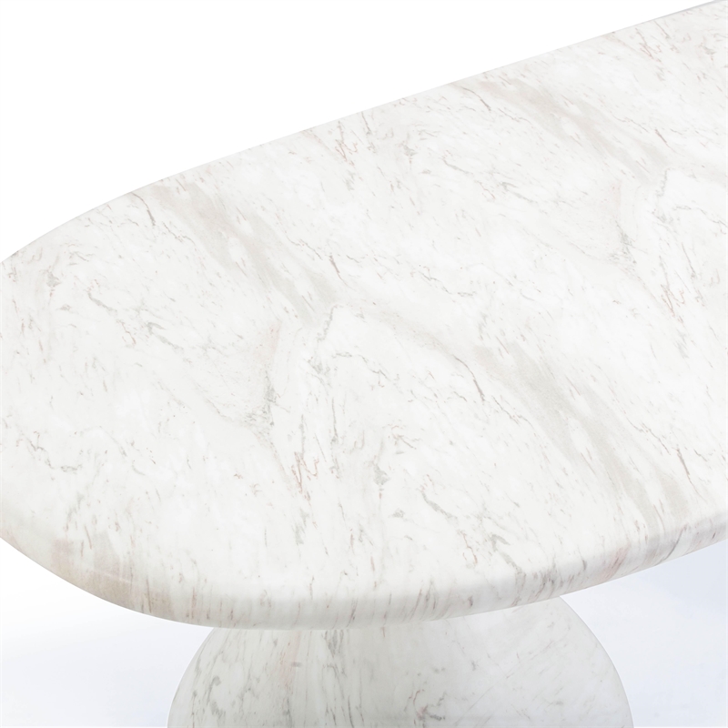 Pemberly Row White Marble Print Indoor / Outdoor 87