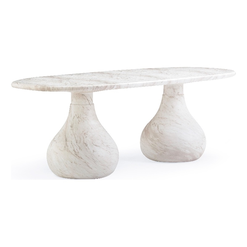 Pemberly Row White Marble Print Indoor / Outdoor 87
