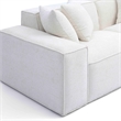 Pemberly Row Contemporary Cream Chenille Basketweave Modular Loveseat