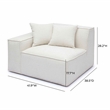 Pemberly Row Contemporary Cream Chenille Basketweave LAF Corner Chair