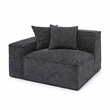 Pemberly Row Contemporary Charcoal Chenille Basketweave LAF Corner Chair