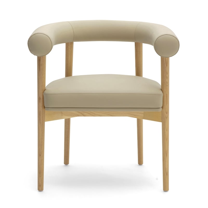 Pemberly Row Contemporary Accent Taupe Vegan Leather Dining Chair