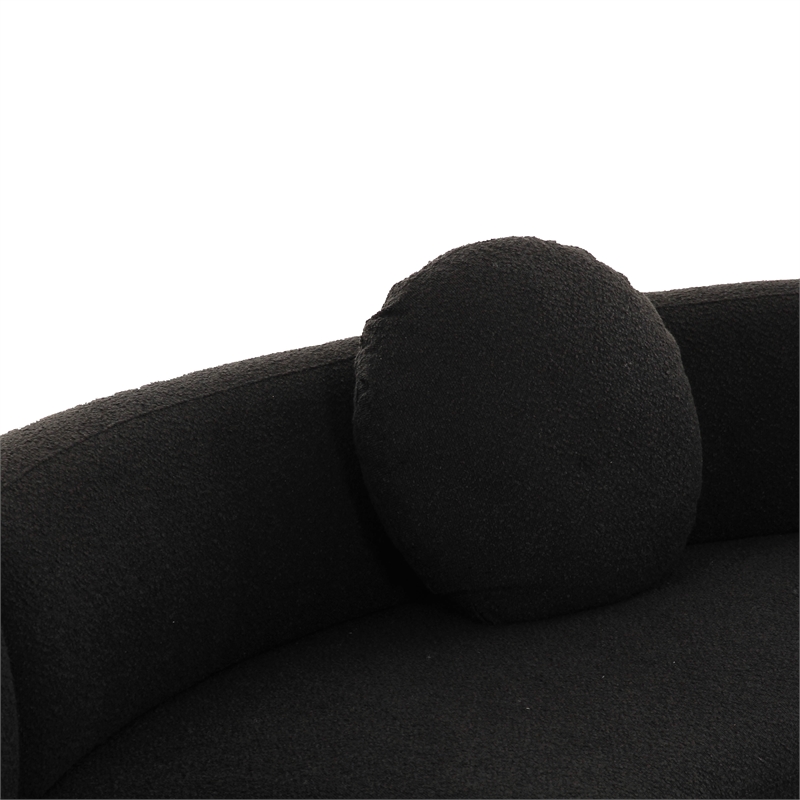 Pemberly Row Upholstered Contemporary Accent Black Boucle Sectional