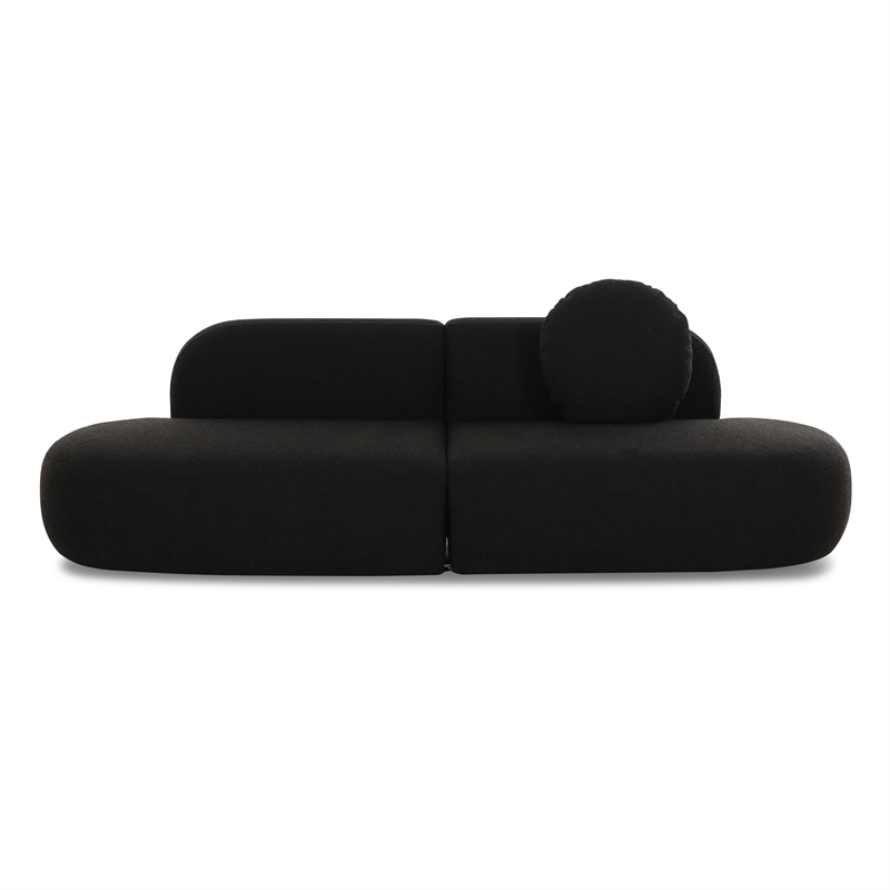 Pemberly Row Upholstered Contemporary Accent Black Boucle Sofa