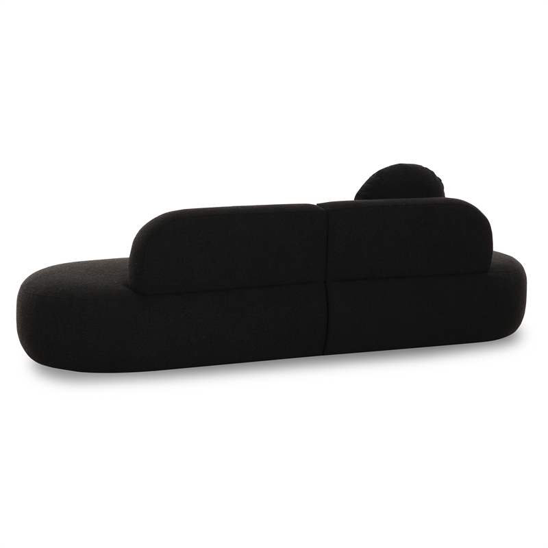Pemberly Row Upholstered Contemporary Accent Black Boucle Sofa