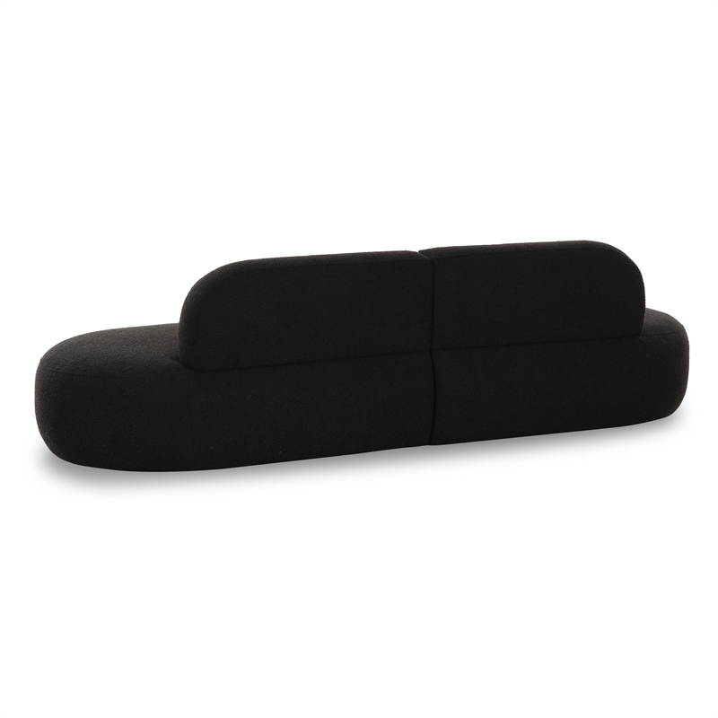 Pemberly Row Upholstered Contemporary Accent Black Boucle Sofa