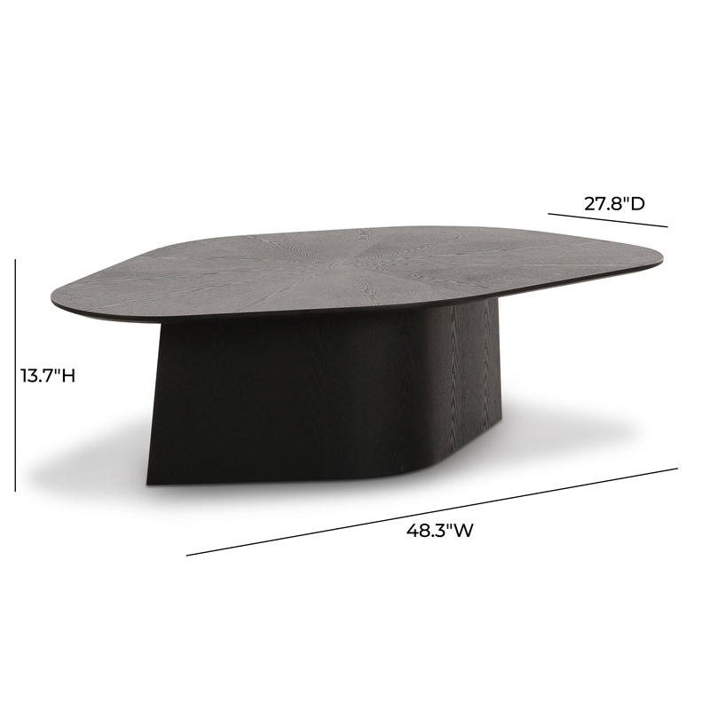 Pemberly Row Contemporary Black Ash Nesting Coffee Table Set