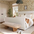 Pemberly Row Contemporary Natural Straight Vegan Shearling Large Bench