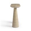 Pemberly Row Contemporary Faux Travertine Indoor/Outdoor Console Table