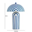 Pemberly Row Contemporary Blue Striped Papier Mache Table Lamp