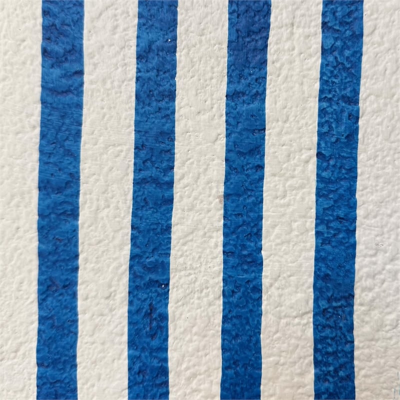 Pemberly Row Contemporary Blue Striped Papier Mache Table Lamp