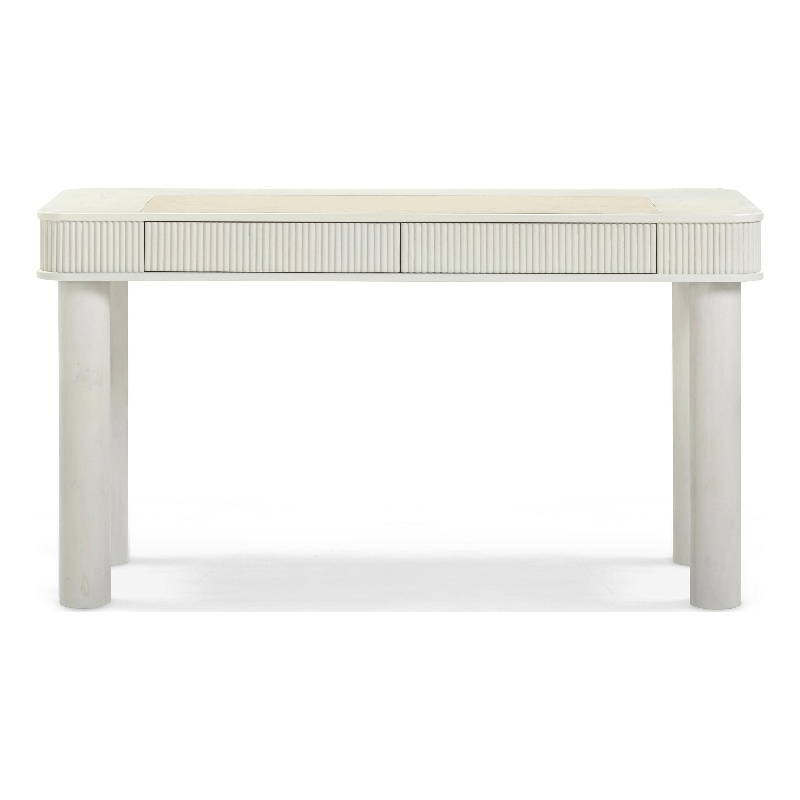 Pemberly Row Contemporary Accent Cream Finish Executive Work Desk