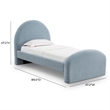 Pemberly Row Contemporary Accent Moon Blue Chenille Twin Bed