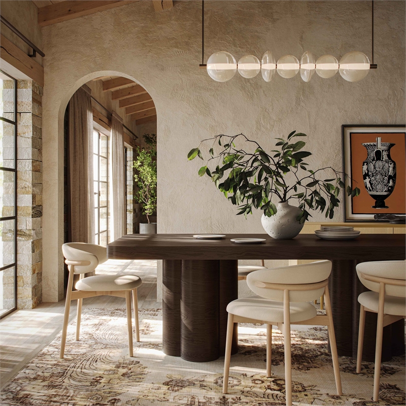 Pemberly Row Contemporary Accent Dark Brown Ash Dining Table