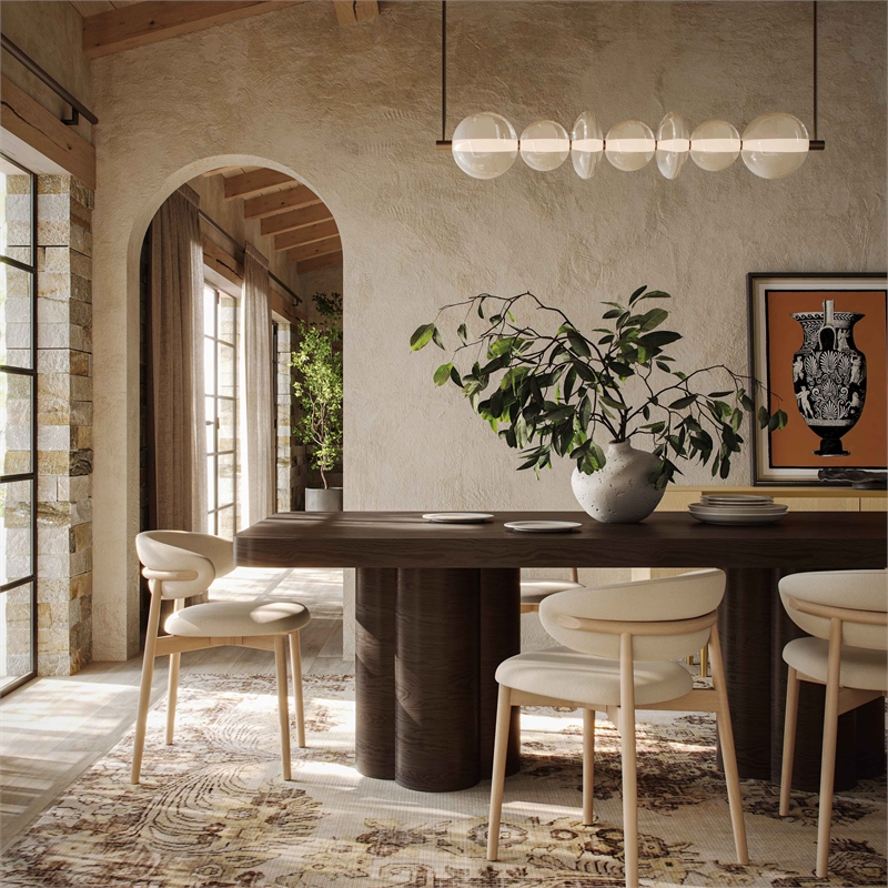 Pemberly Row Contemporary Accent Dark Brown Ash Dining Table