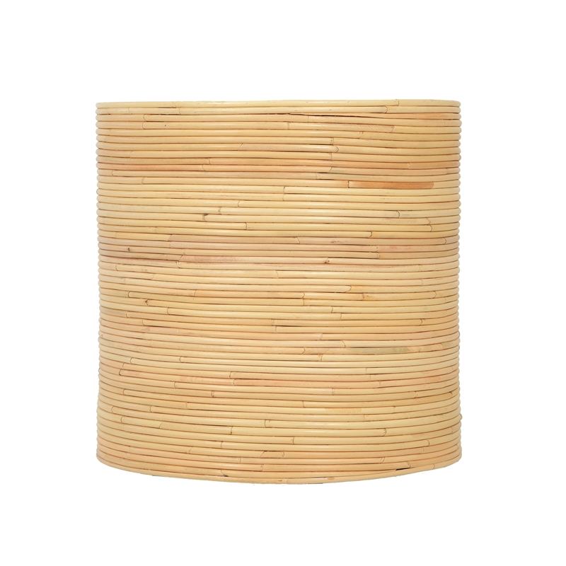 Pemberly Row Contemporary Accent Natural Rattan Arch Side Table