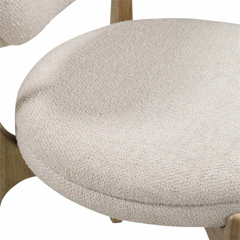 Pemberly Row Contemporary Cream Performance Fabric Dining Chair