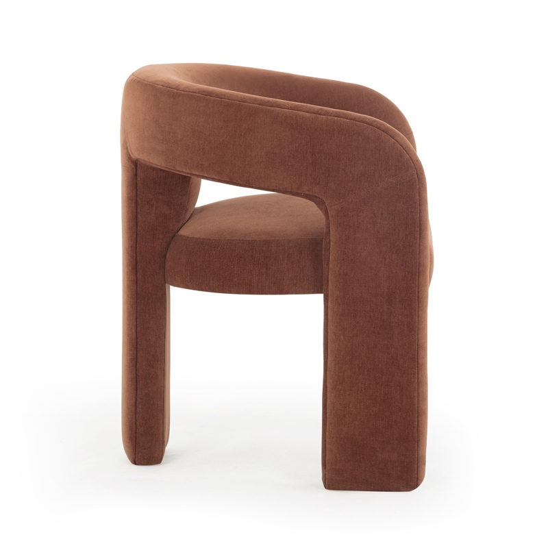 Pemberly Row Contemporary Rust Red Performance Chenille Dining Chair