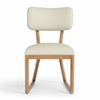 Pemberly Row Contemporary Accent Cream Vegan Leather Dining Chair