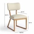 Pemberly Row Contemporary Accent Cream Vegan Leather Dining Chair