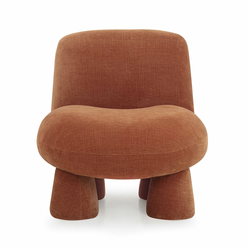 Pemberly Row Contemporary Rust Upcycled Chenille Accent Chair