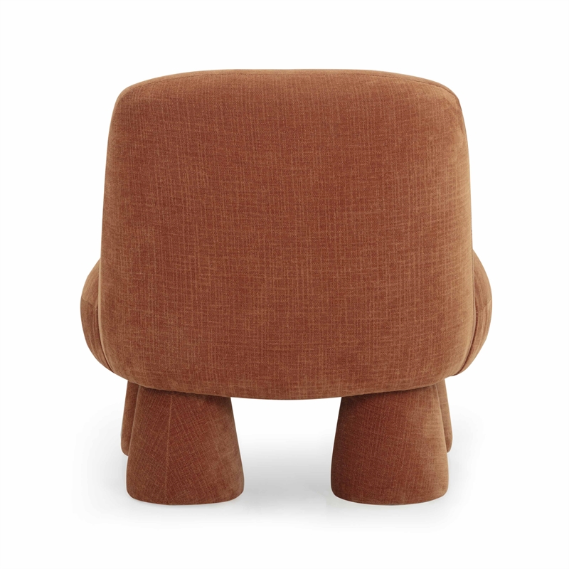 Pemberly Row Contemporary Rust Upcycled Chenille Accent Chair