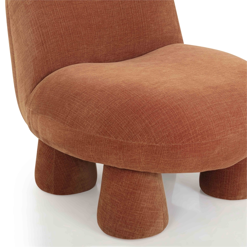 Pemberly Row Contemporary Rust Upcycled Chenille Accent Chair