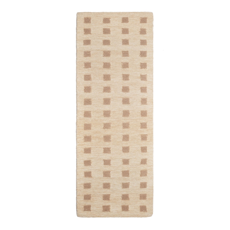 Pemberly Row Contemporary Natural Hand-Tufted 2'6