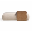 Pemberly Row Cream Performance Basketweave Ottoman with Bridge Table