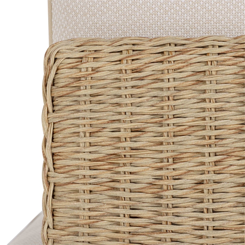 Pemberly Row Contemporary Accent Cream Finish Outdoor 96