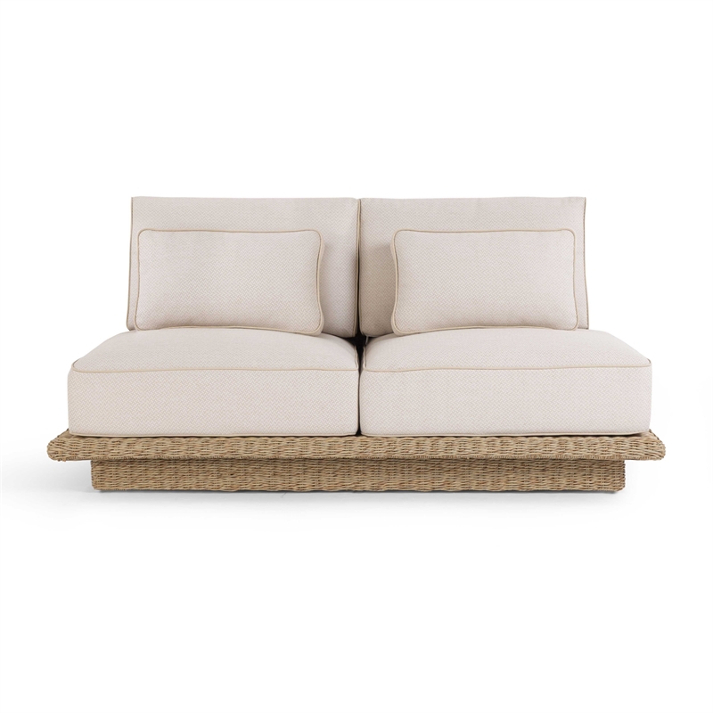 Pemberly Row Contemporary Accent Cream Finish Outdoor 65
