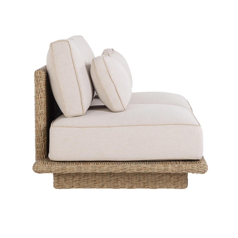 Pemberly Row Contemporary Accent Cream Finish Outdoor 65