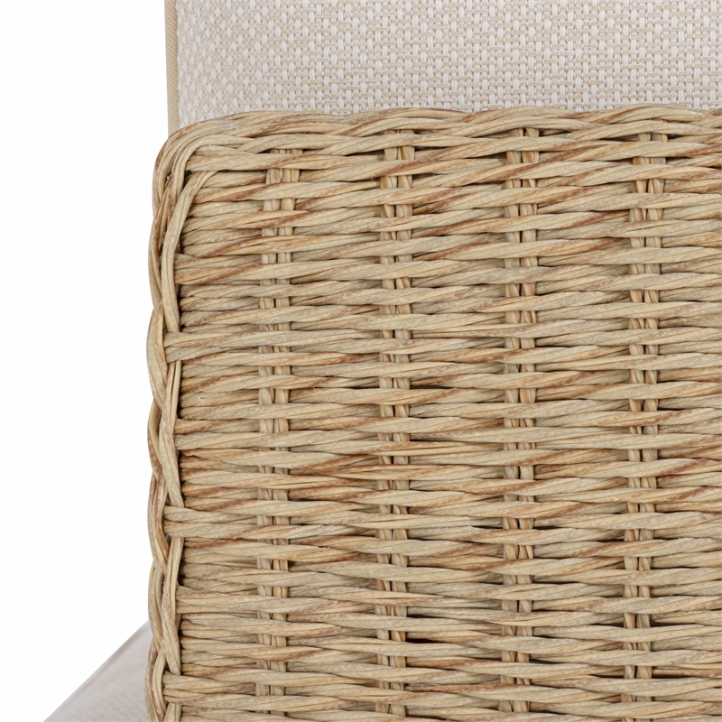 Pemberly Row Contemporary Accent Cream Finish Outdoor 65