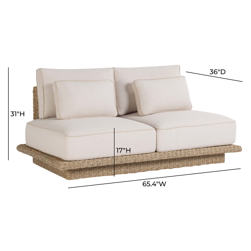 Pemberly Row Contemporary Accent Cream Finish Outdoor 65