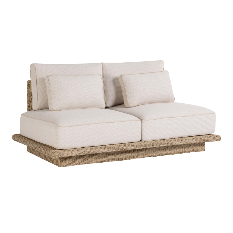 Pemberly Row Contemporary Accent Cream Finish Outdoor 65