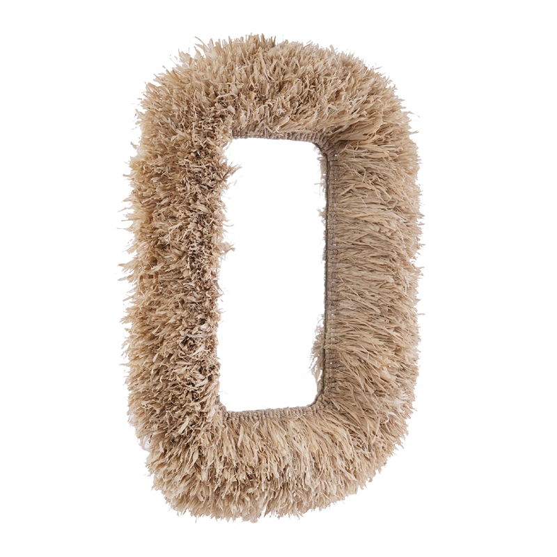 Pemberly Row Contemporary Natural Sisal Rectangular Wall Mirror