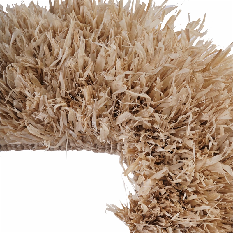 Pemberly Row Contemporary Natural Sisal Rectangular Wall Mirror