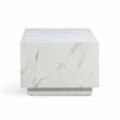 Pemberly Row Contemporary Accent White Finish Marble Coffee Table