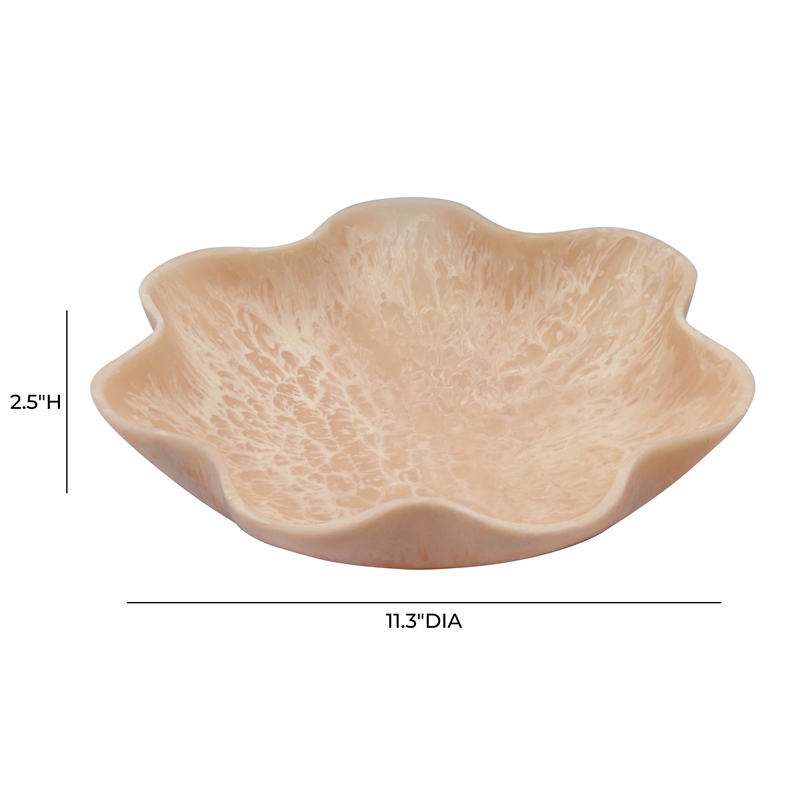 Pemberly Row Contemporary Accent Grapefruit Pink Resin Star Tray
