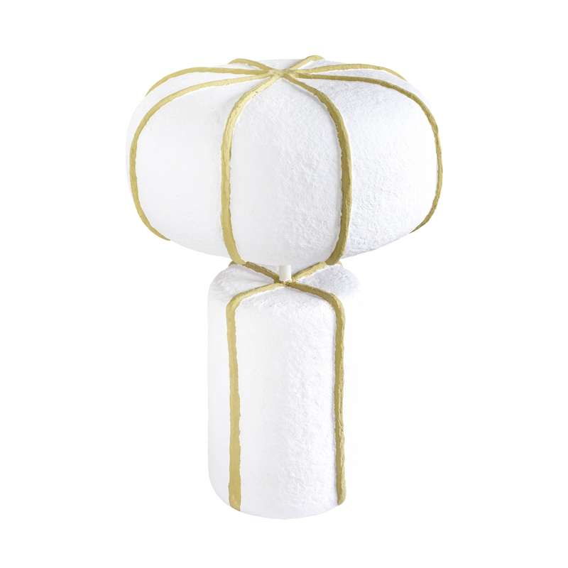 Pemberly Row Contemporary Accent Cotton Mache Finish Table Lamp