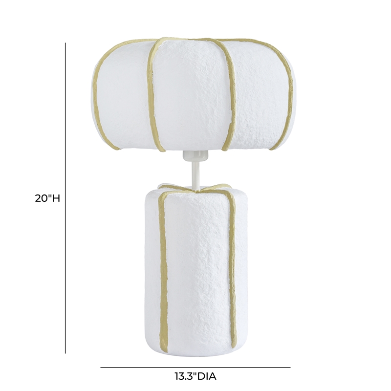 Pemberly Row Contemporary Accent Cotton Mache Finish Table Lamp